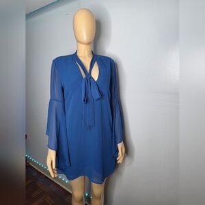 BCBGeneration Woman's Blue Tie-Front Dress Size M